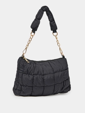 Styli Quilted Shoulder Bag with Detachable Strap and Zip Closure