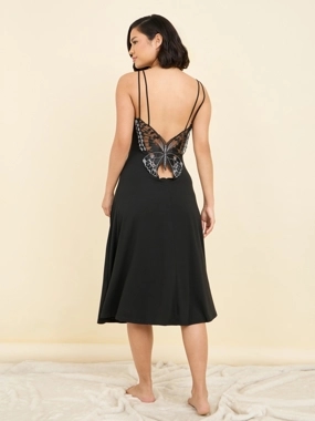 Styli Unwind Butterfly Back Double Strap Slip Dress