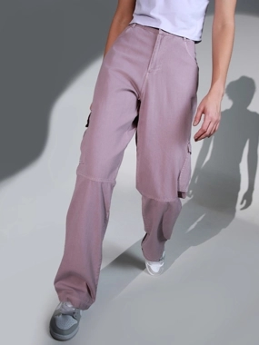 Hubberholme Solid High Rise Cargo Pants