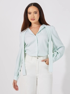 Styli Striped Relaxed Fit Shirt with Button Placket