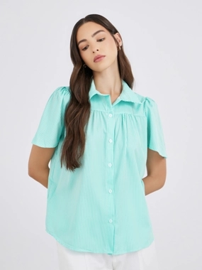 Take Two Striped Buttoned Oversized Shirt