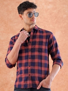 HardSoda Men Plaid Flannel Casual Shirt