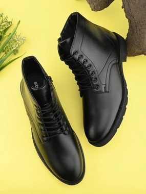 Styli Lace Up Ankle Boots with Side Zipper