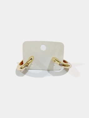 Styli Gold Hoop Earrings with Crystal Accent