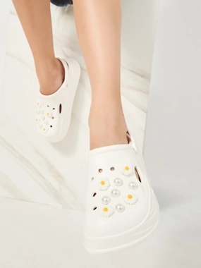 Styli Embellished Clogs with Backstrap