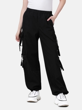Bene Kleed Women Over-Dyed Cargo Loose Parachute TrouserS