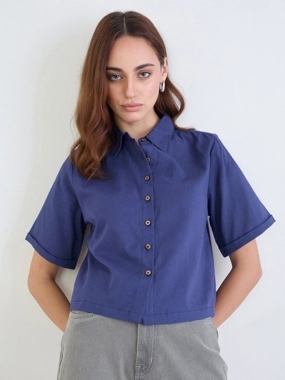 Styli Solid Dropped Shoulder Boxy Fit Shirt