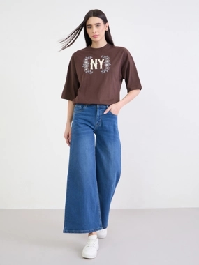 Styli Women Blue Wide Leg Jeans