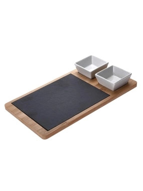 Cuisine Art Bamboo 3-Pieces Serving Slate with Handle