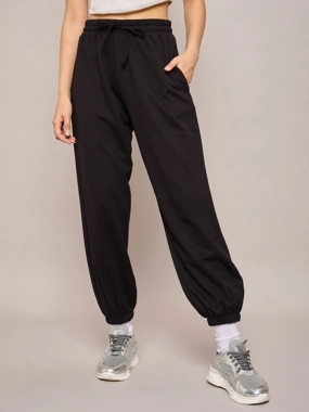 Sassafras Solid Terry Baggy Joggers with Elasticated Waist