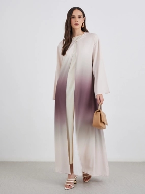Amirah Ombre Look Abaya with Single Button Detail