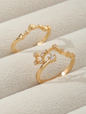 Take Two Set of 2 - Gold Embellished Rings