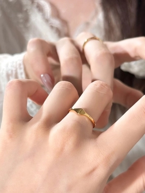 Take Two Gold-Tone Signet Ring