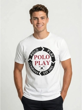 Polo Play Men Graphic Logo Crew Neck T-Shirt