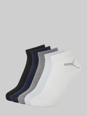 Styli Pack of 5- Assorted Ribbed Cuff Ankle Socks
