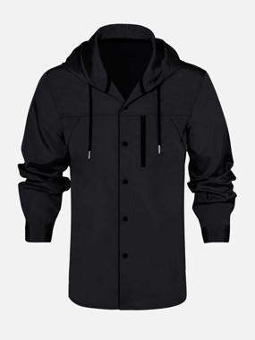 Take Two Men Solid Pocket Detail Long Sleeve Hooded Jacket