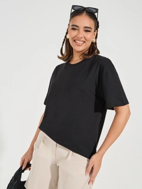 Styli Oversized Plain Dropped Shoulder T-Shirt