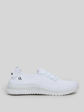 Styli Men White Knit Running Sneakers