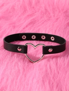 Take Two Black Heart Choker Necklace