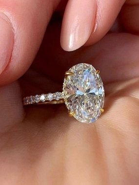 Take Two Embellished Ring with Oval Cut Stone