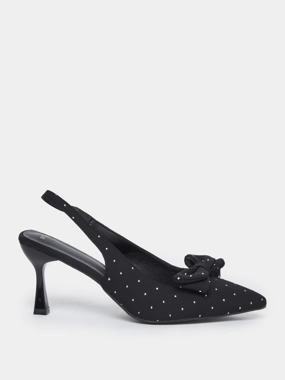 Styli Rhinestone Bow Detail Sling Back Shoes