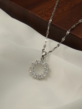 Take Two Embellished Circle Pendant Necklace