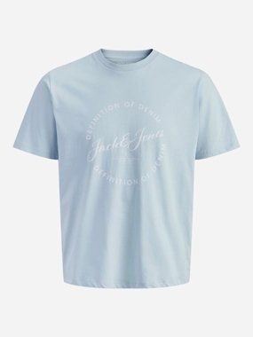 Jack & Jones Light Blue Logo Print Cotton T-Shirt