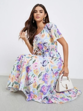 Maxim Creation Women Floral Print Midi Dress