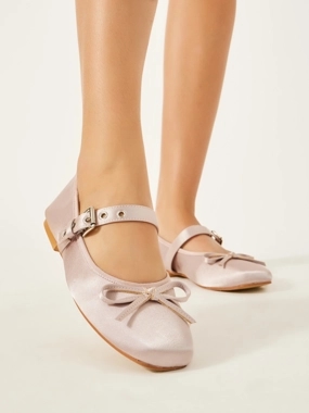 Styli Ribbon Detail One Strap Ballerina Shoes