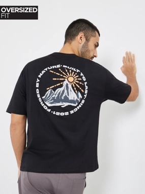 Styli Limited Men Black Graphic Print Oversized T-Shirt