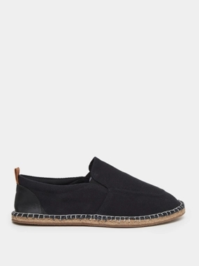 Styli Black Canvas Slip-On Espadrille