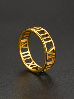 Take Two Gold Roman Numeral Ring