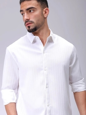 The Indian Garage Co Men White Relaxed Fit Solid Shirt