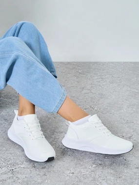 Styli Textured Low Top Lace-Up Sneakers with Back Pull Tab