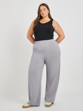 Styli Plus Size Solid Wide Leg Joggers
