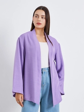 Styli Women Solid Open Front Kimono