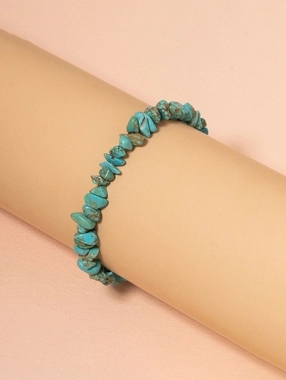 Take Two Turquoise Chip Stone Beaded Bracelet