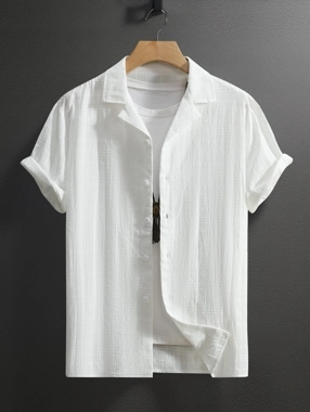Take Two Men White Textured Buttoned Regular Fit Shirt