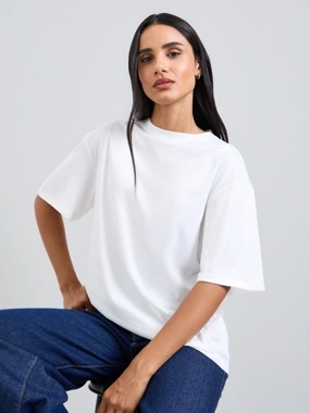 Take Two Oversized Solid Longline T-Shirt