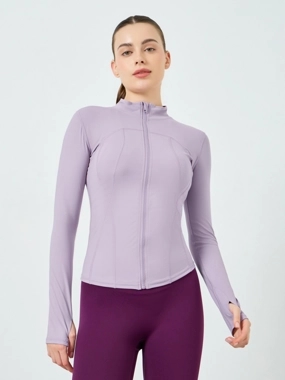 Styli Active Women Lilac Broad Contour Thumbhole Jacket