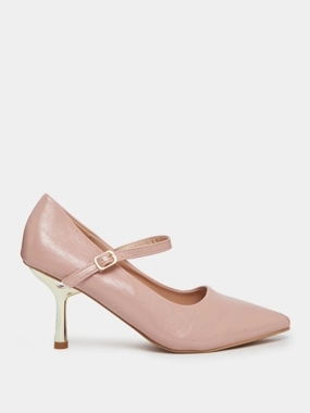 Styli Pink Pointed-Toe Mary Jane Pumps
