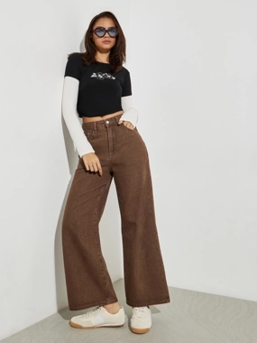 Styli Women Tinted Washed Wide Leg Jeans