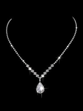 Take Two Silver Embellished Necklace with Drop Pendant