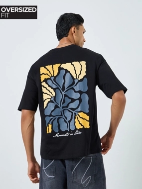 Styli Men Oversized Back Graphic T-Shirt