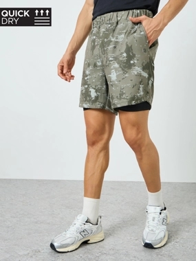 Styli Limited Men Regular Camo Running Shorts