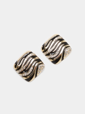 Styli Embellished Square Shaped Dangle Earrings
