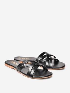 GNIST Cross Strap Open Toe Flat Sandals