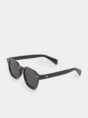 Styli Solid Round Sunglasses