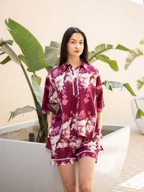 Sanskrutihomes Pure Cotton Printed Top and Shorts Pyjama Set