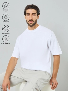 Styli Men Oversized Crew Neck Terry T-Shirt